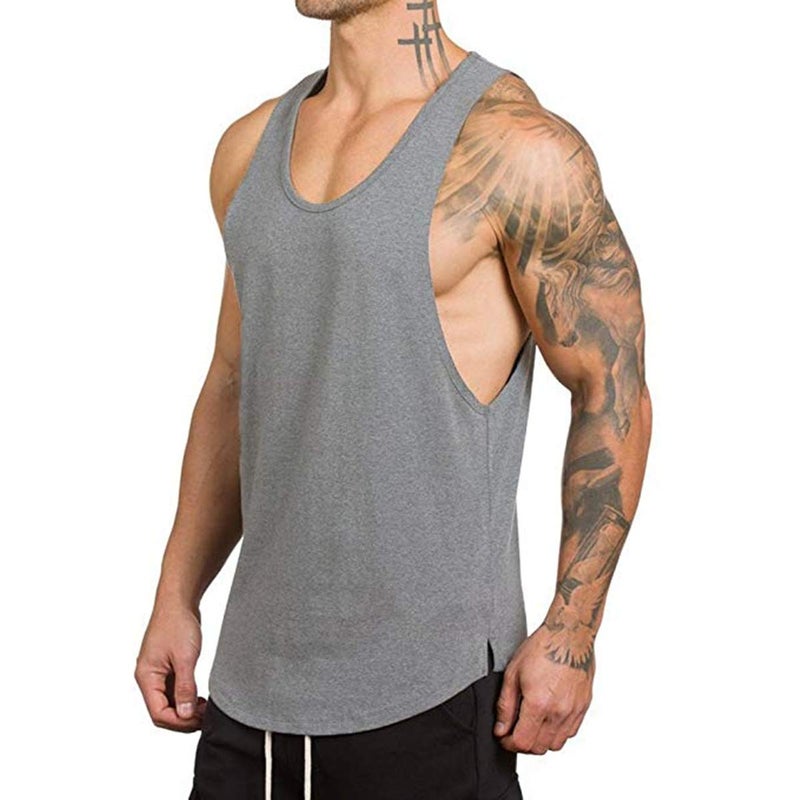 Muscle Killer 3-Pack Men's Muscle Gym Workout Stringer Tank Tops Bodybuilding Fitness T-Shirts (Small, Black+Gray+White) - Image 2